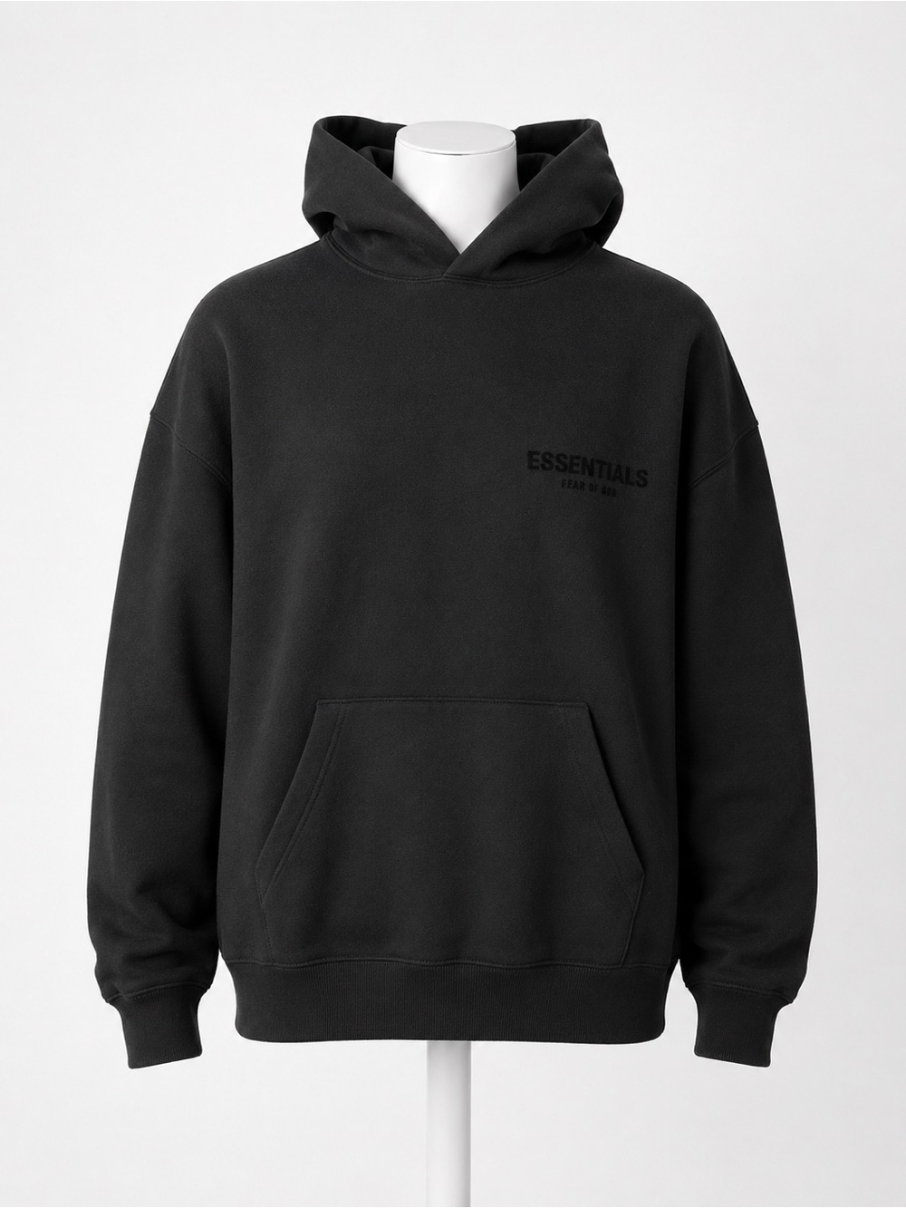 Essentials Black Men's Pullover Hoodie
